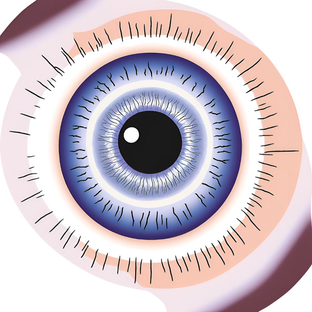 Illustrated eye used for ophthalmology teaching