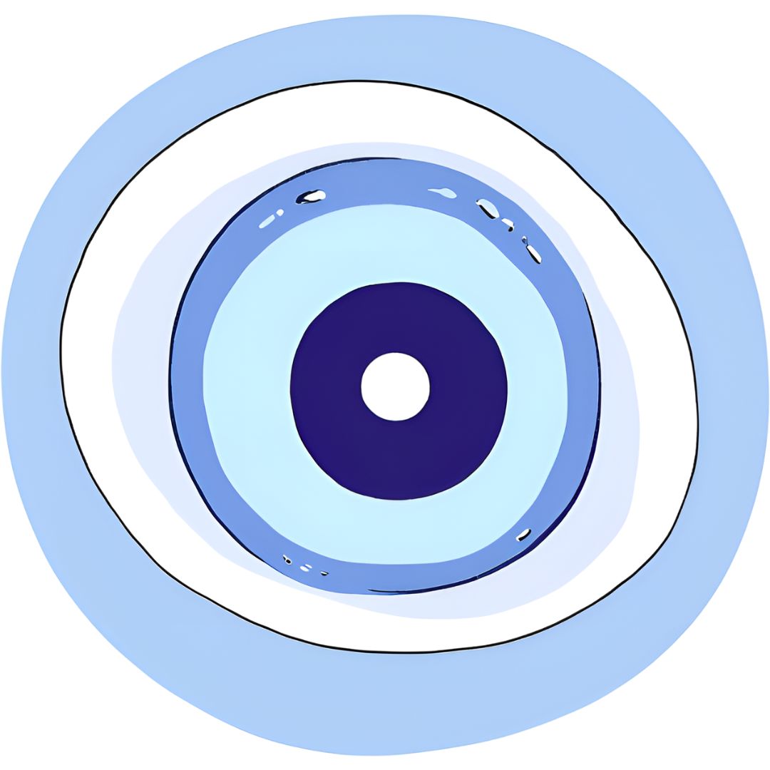 Illustrated blue eye used for visual ophthalmology learning
